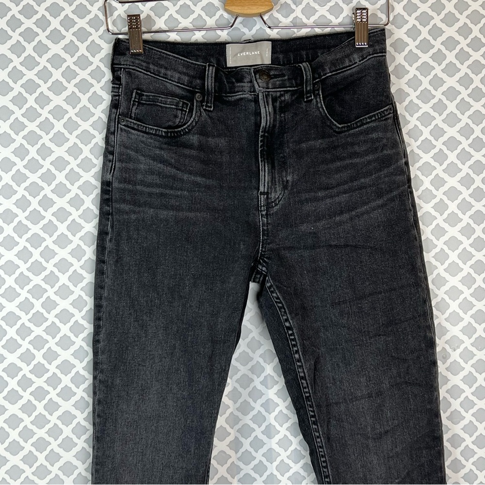 EUC Everlane Black Wash High Rise Skinny Ankle Jeans - Picture 3 of 10